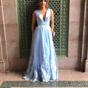 Light blue prom dress